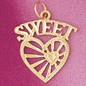 Dazzlers Jewelry Sweet Heart Pendant Necklace Charm Bracelet in Yellow, White or Rose Gold 3859, MP…