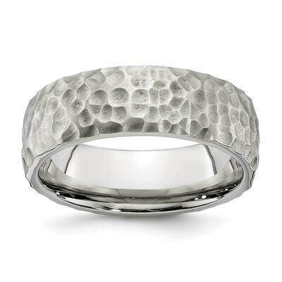 Hammered 7.5mm Band Stainless Steel Brushed and Polished SR672-10, MPN: SR672, 191101875779