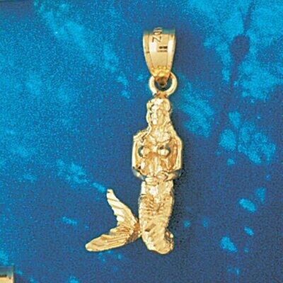 Dazzlers Jewelry Mermaid Pendant Necklace Charm Bracelet in Yellow, White or Rose Gold 1372, MPN: D…