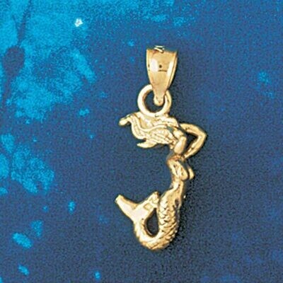 Dazzlers Jewelry Mermaid Pendant Necklace Charm Bracelet in Yellow, White or Rose Gold 1373, MPN: D…