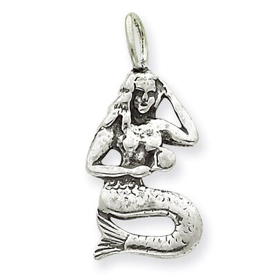 Mermaid Pendant Antiqued Sterling Silver QC4940, MPN: QC4940, 883957570839