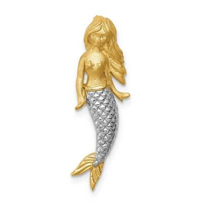 Brushed Mermaid Slide 14k Gold &amp; White Rhodium D4503, MPN: D4503, 883957320212