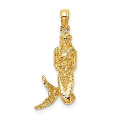 Mermaid Charm 14k Gold 3-D K7408, MPN: K7408, 637218010905