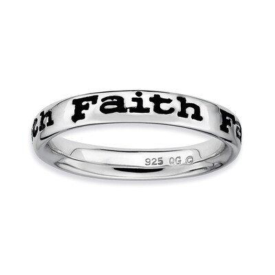 Enameled Faith Ring Sterling Silver Polished QSK103-5, MPN: QSK103, 886774209258