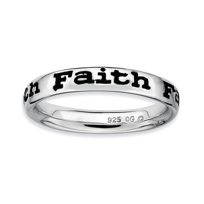 Enameled Faith Ring Sterling Silver Polished QSK103-10, MPN: QSK103-10, 886774209210