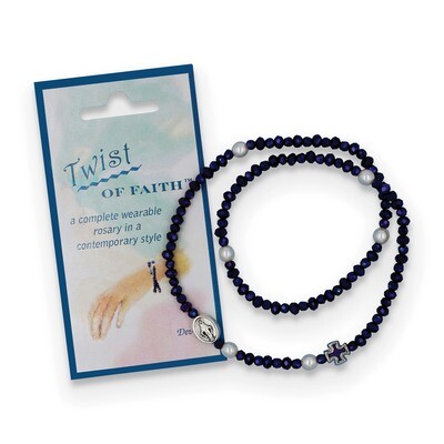 Purple Twist of Faith Stretch Bracelet Rosary GM19736, MPN: GM19736, 827225580649