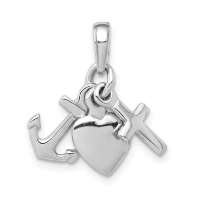 Faith Hope Charity Charm 14k White Gold D988W, MPN: D988W, 637218125890