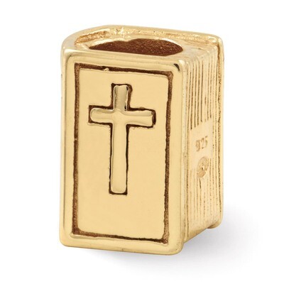 Gold-plated Bible Bead - Sterling Silver QRS469GP, MPN: QRS469GP, 883957466712