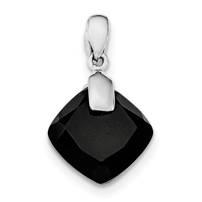 Black Agate Pendant Sterling Silver Rhodium-plated QP4487, MPN: QP4487,
