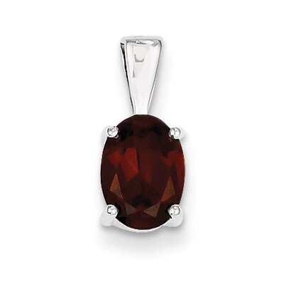 Garnet Pendant Sterling Silver Rhodium QDX602, MPN: QDX602, 883957532790