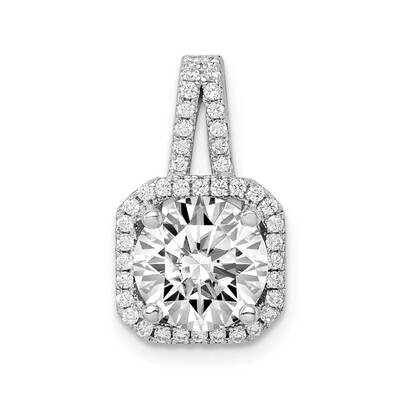 Sterling Silver Rhodium-platedCZ Diamond Halo Pendant Sterling Silver Rhodium-plated QP5060, MPN: Q…