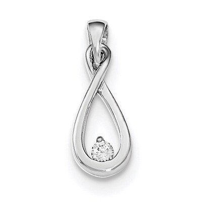 CZ Diamond Pendant Sterling Silver Rhodium-plated QP4345, MPN: QP4345, 191101362927