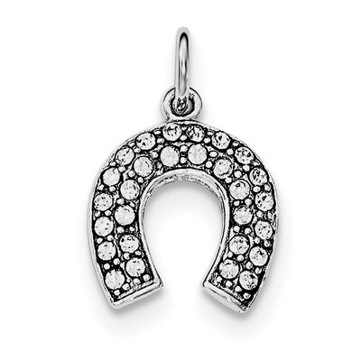 Horseshoe with Crystal Pendant Sterling Silver Rhodium-plated QC8648, MPN: QC8648, 191101457470