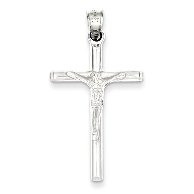 Crucifix Pendant Sterling Silver Rhodium-plated Polished QC5430, MPN: QC5430, 883957913261