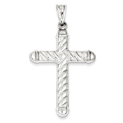Cross Pendant Sterling Silver Rhodium-plated Hollow QC5419, MPN: QC5419, 883957913247
