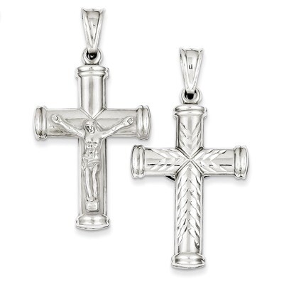 Latin Crucifix Pendant Sterling Silver Rhodium-plated QC5408, MPN: QC5408, 883957913131