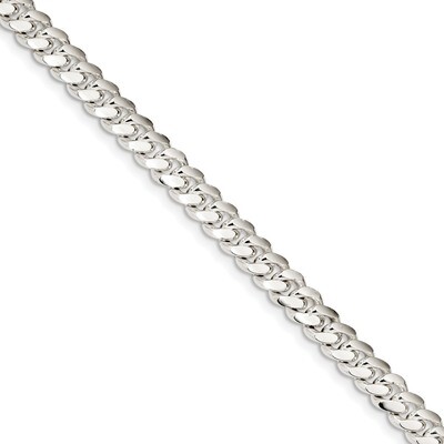 7 Inch 7.25mm Polished Domed Curb Chain Sterling Silver QDB200-7, MPN: QDB200-7, 883957750668