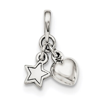 Heart and Star Pendant Sterling Silver QC7933, MPN: QC7933, 191101471186