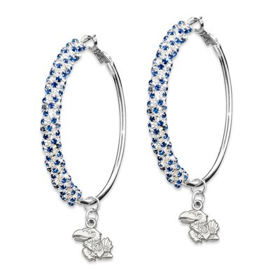 University of Kansas Amped Logo Crystal Earrings UKS077ER-CR