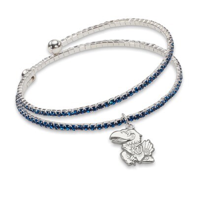 University of Kansas Amped Logo Crystal Bracelet UKS077BR-CR