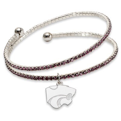 Kansas State University Amped Logo Crystal Bracelet KSU077BR-CR