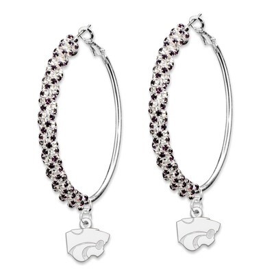Kansas State University Amped Logo Crystal Earrings KSU077ER-CR