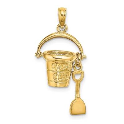 Cape Cod Bucket with Shovel Charm 14k Gold K8270, MPN: K8270, 637218101979