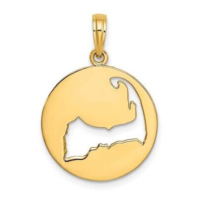 Cut-Out Cape Cod Silhouette Charm 14k Gold Polished K8782, MPN: K8782, 63721811225