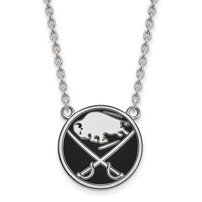 Buffalo Sabres Large Enamel Pendant with Chain Necklace Sterling Silver SS020SAB-18, MPN: SS020SAB-…