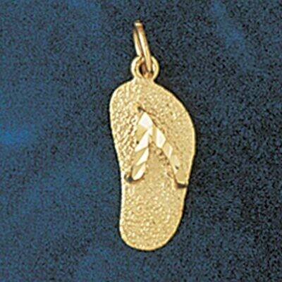 Dazzlers Jewelry Sandal Flip Flop Pendant Necklace Charm Bracelet in Yellow, White or Rose Gold 150…