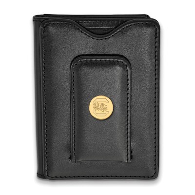 University of South Carolina Black Leather Wallet Gold-plated Sterling Silver GP013USO-W1, MPN: GP0…