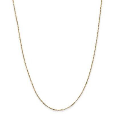 1.25mm Flat Figaro Pendant Chain 13 Inch 14k Gold PEN7-13, MPN: PEN7-13, 883957167091