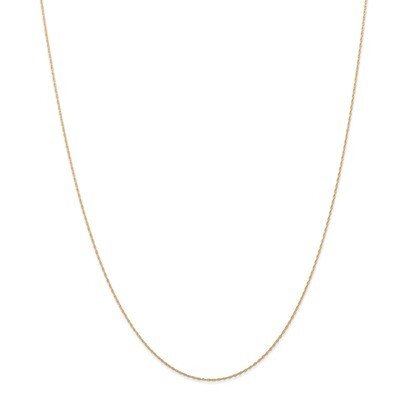 13 Inch 0.5 mm Carded Cable Rope Chain 14k Gold 5RY-13, MPN: 5RY-13, 886774406510
