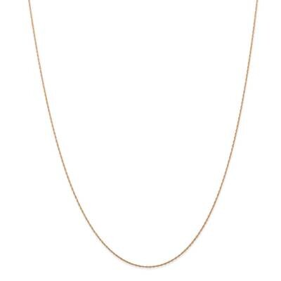 .5 mm Carded Cable Rope Chain 13 Inch 14k Rose Gold 5RR-13, MPN: 5RR-13, 883957165936