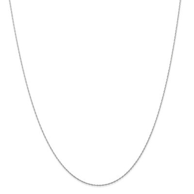13 Inch 0.5 mm Carded Cable Rope Chain 14k white Gold 5RW-13, MPN: 5RW-13, 886774406473