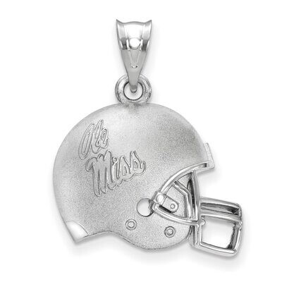 University of Mississippi Ole Miss 3D Football helmet with Logo Pendant Sterling Silver SS505UMS, M…