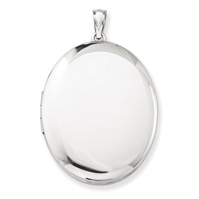 Polished 34mm Oval Locket Sterling Silver QLS578, MPN: QLS578, 191101277443