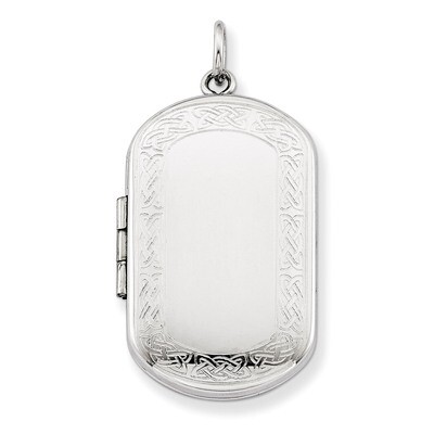 Celtic Border Rectangular Locket Sterling Silver QLS574, MPN: QLS574, 883957496894