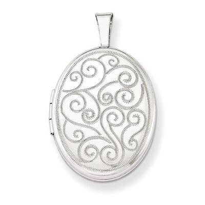 Swirls 19mm Oval Locket Sterling Silver QLS514, MPN: QLS514, 883957571942