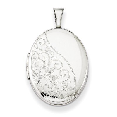 Swirls 19mm Oval Locket Sterling Silver QLS515, MPN: QLS515, 883957545585