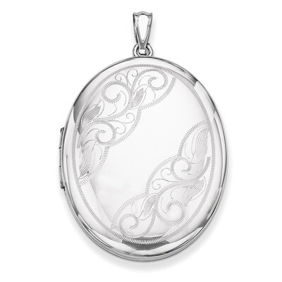 Side Swirls 34mm Oval Locket Sterling Silver QLS583, MPN: QLS583, 883957549057