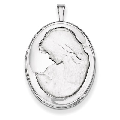 Mother and Baby Oval Locket Sterling Silver 26mm QLS329, MPN: QLS329, 883957559841