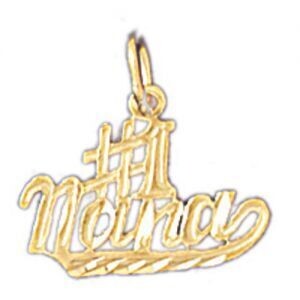 Dazzlers Jewelry Number One Nana Pendant Necklace Charm Bracelet in Yellow, White or Rose Gold 1049…