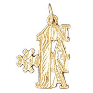 Dazzlers Jewelry Number One Nana Pendant Necklace Charm Bracelet in Yellow, White or Rose Gold 1049…