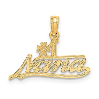 #1 Nana Script Charm 14k Gold D3962, MPN: D3962, 637218025831