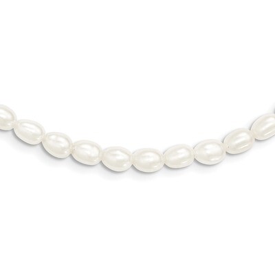White 4-4.5mm Freshwater Cultured Pearl Necklace 13 Inch Sterling Silver QH5281-13, MPN: QH5281-13,…