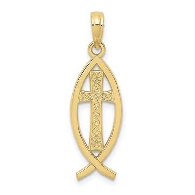Ichthus Fish Pendant 10k Gold 10D3741, MPN: 10D3741,