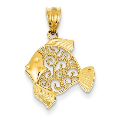 Filigree Fish Pendant 14k Gold K4872, MPN: K4872, 883957136516