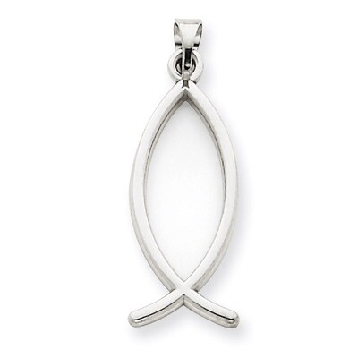 Ichthus Fish Pendant 14k White Gold XR525, MPN: XR525, 883957984803