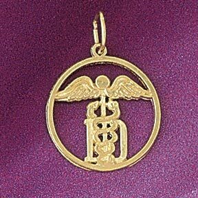 Dazzlers Jewelry Medical Pendant Necklace Charm Bracelet in Yellow, White or Rose Gold 6286, MPN: D…